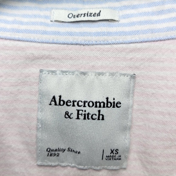 Abercrombie & Fitch Oversized Pinstripe Colorful Colorblock Button Up Size XS - Picture 4 of 10